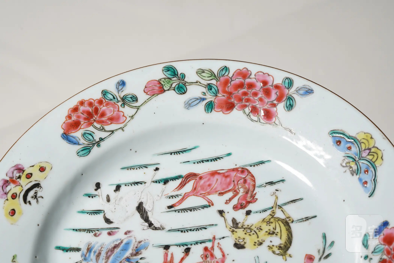 清雍正 粉彩骏马图盘 - 图6